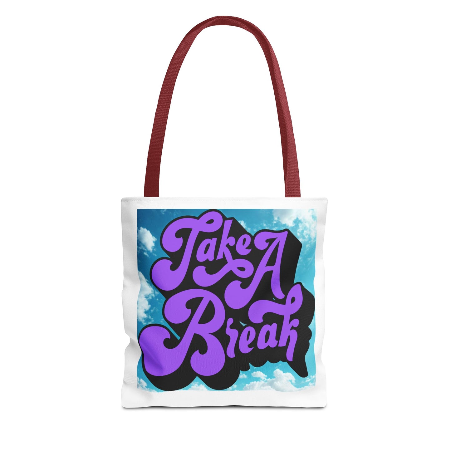 Motivational Tote Bag - Take A Break, Inspirational Bag, Eco-Friendly Shopper, Gift for Her, Cute Beach Bag, Stylish Carry-All