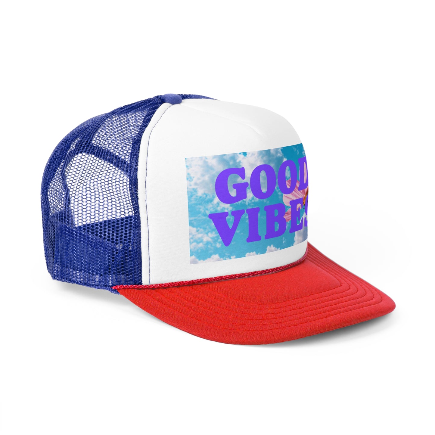 Good Vibes Trucker Cap | Retro Mesh Hat for Summer Fun, Festival Wear, Outdoor Adventure, Creative Gift Idea