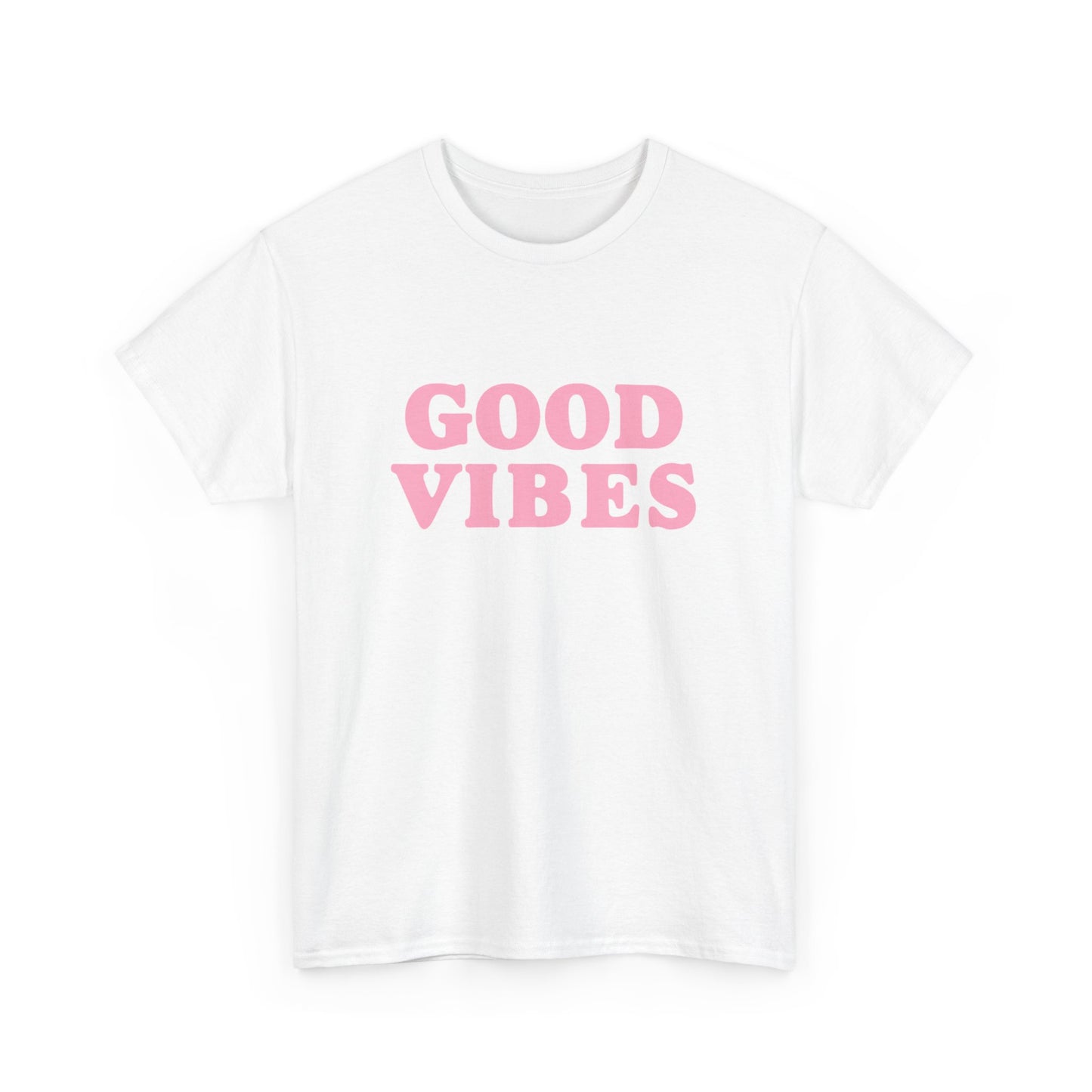 Good Vibes Unisex Heavy Cotton Tee | Relaxed T-Shirt, Casual Wear, Festival Outfit, Gift for Friends, Summer Essentials