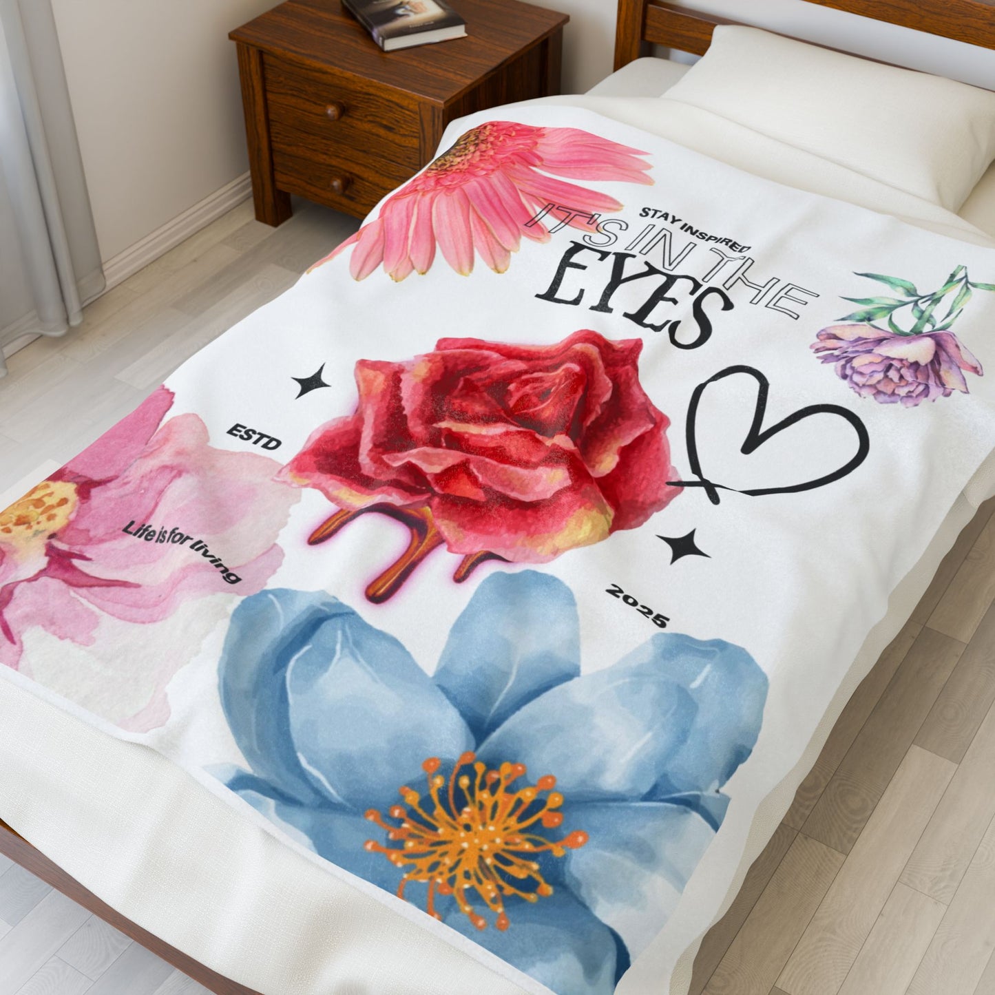 Plush Blanket with Life Quotes - Home Decor