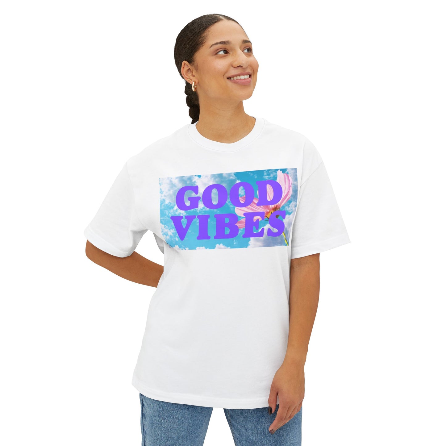 Good Vibes Unisex Oversized Tee, Comfy Streetwear, Casual Summer Top, Positive Affirmation Gift, Festival Wear, Everyday Essential