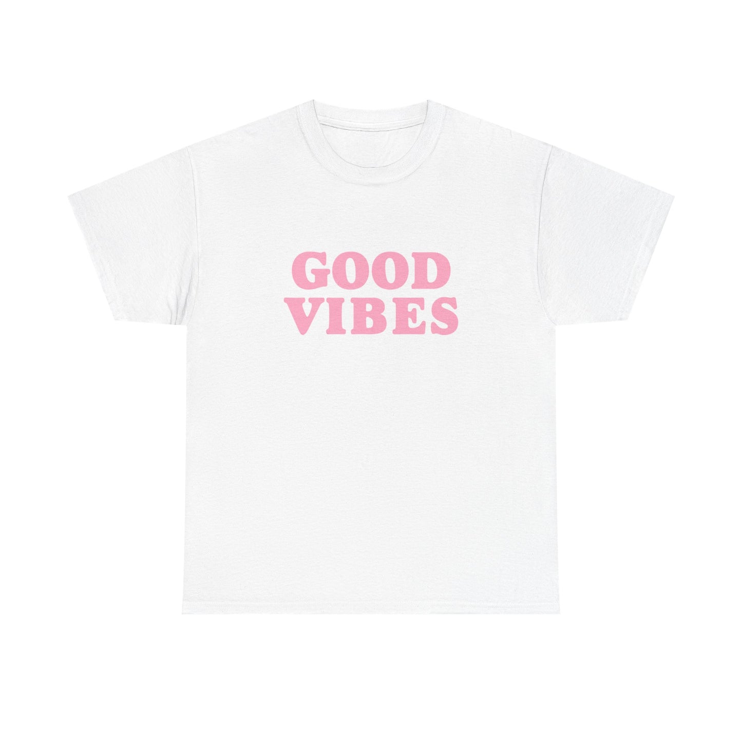 Good Vibes Unisex Heavy Cotton Tee | Relaxed T-Shirt, Casual Wear, Festival Outfit, Gift for Friends, Summer Essentials