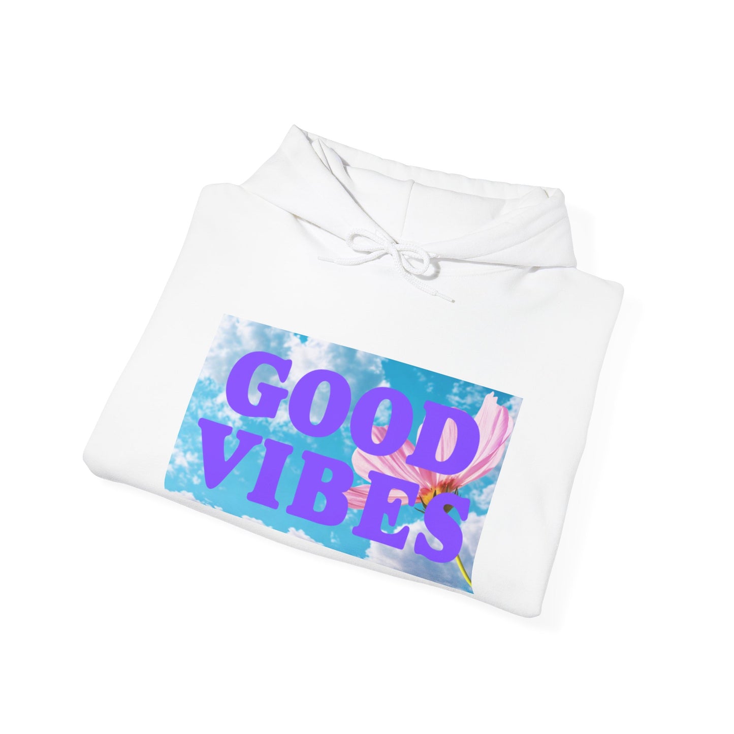 Good Vibes Unisex Heavy Blend Hoodie, Comfortable Sweatshirt Gift, Warm Apparel for Friends, Cozy Year-Round, Relaxing Style, Unisex Fashion