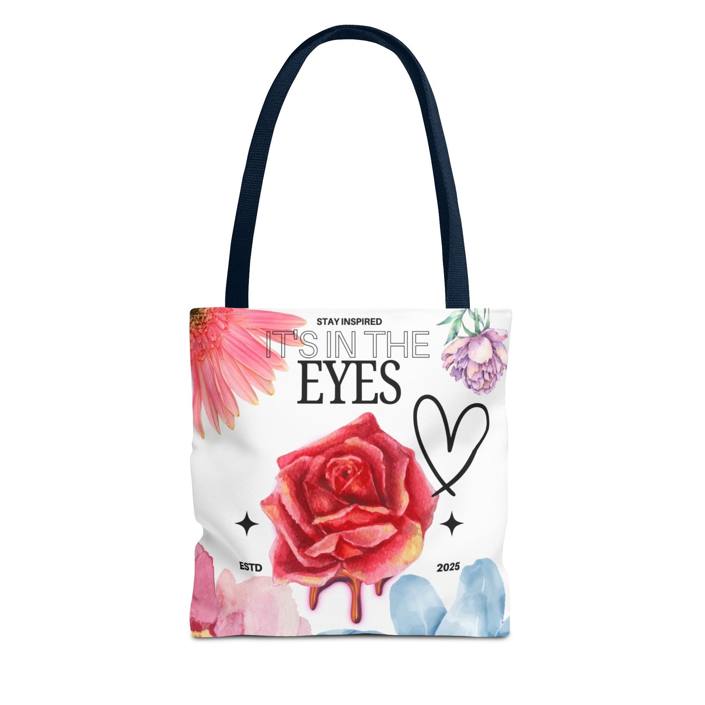 Floral Inspirational Tote Bag, Stay Inspired Gift, Eco-Friendly Shopping Bag, Motivational Bag, Perfect for Everyday Use