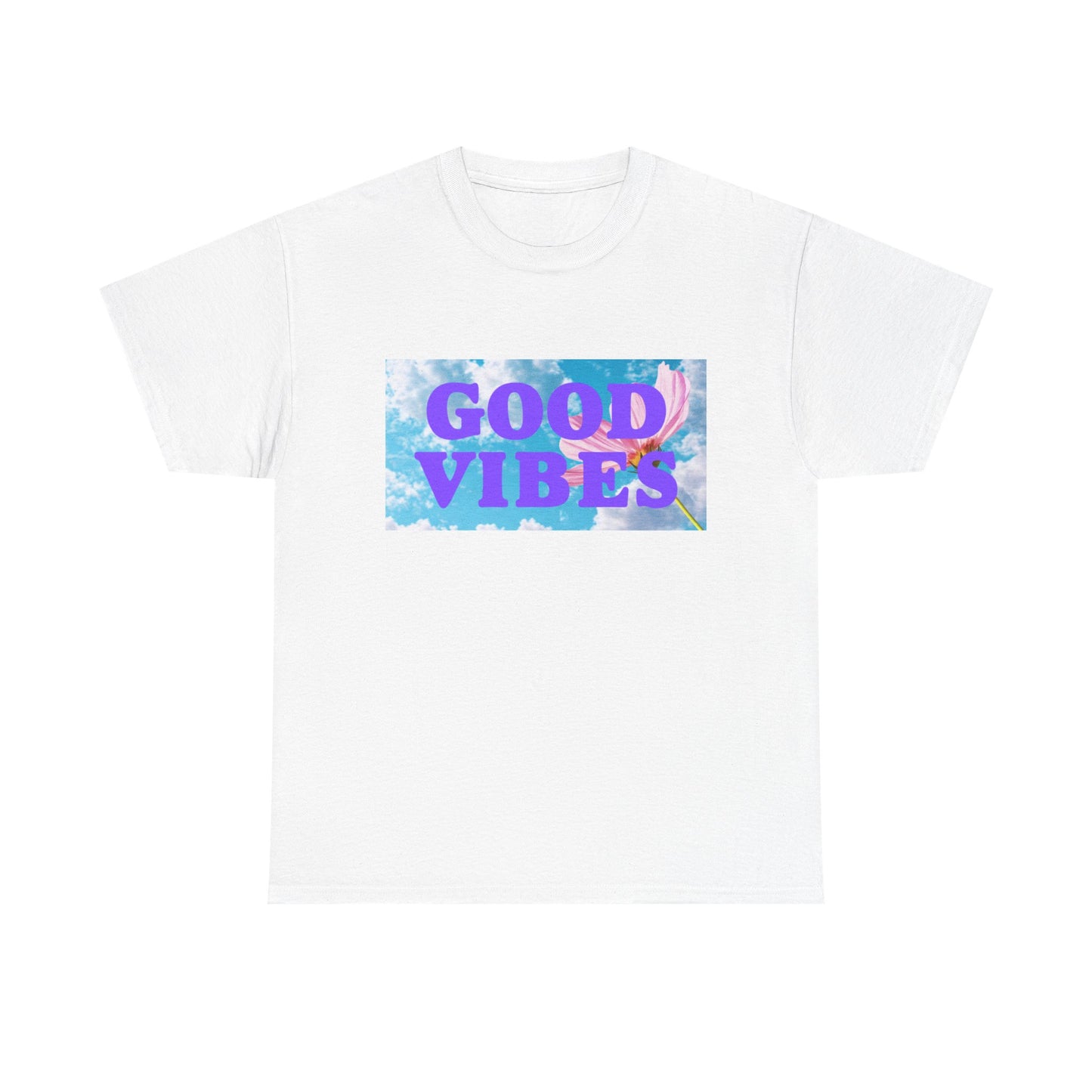 Good Vibes Unisex Heavy Cotton Tee | Positive Energy Shirt, Casual Wear, Gift for Friends, Summer Style, Festival Clothing