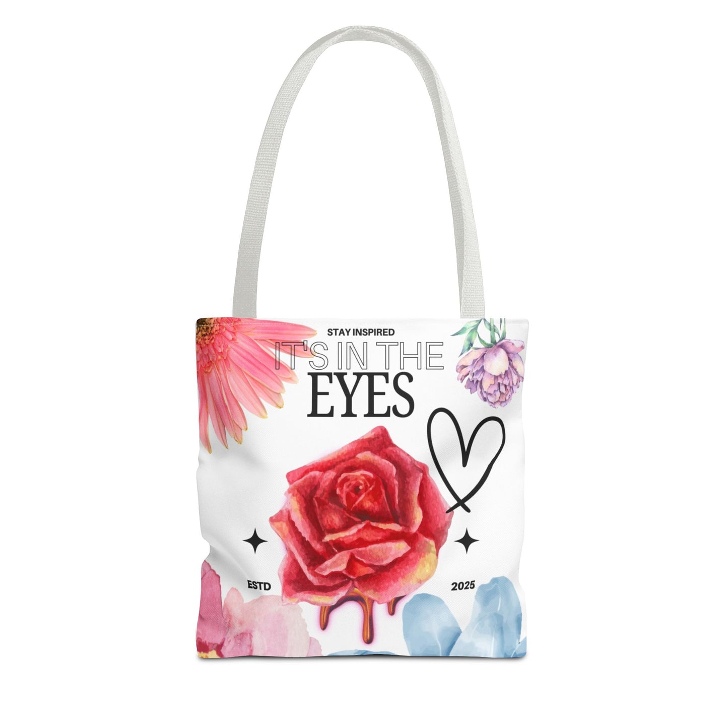 Floral Inspirational Tote Bag, Stay Inspired Gift, Eco-Friendly Shopping Bag, Motivational Bag, Perfect for Everyday Use