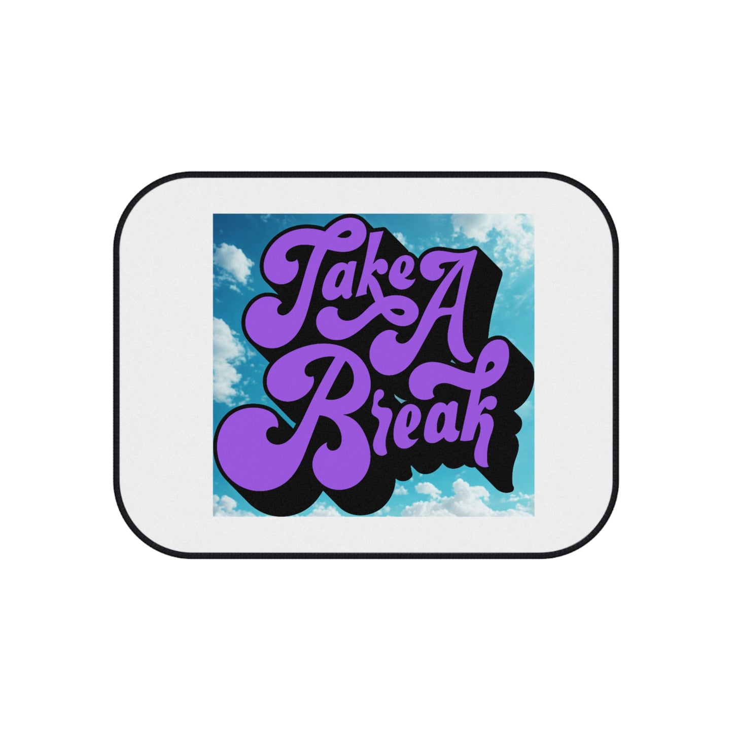 Playful Car Mats with 'Take A Break' Design - Fun Auto Accessory, Rear Floor Mats, Unique Gift for Road Trips, Home Decor, Car Accessories