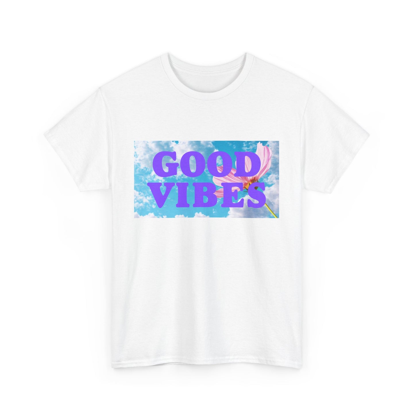 Good Vibes Unisex Heavy Cotton Tee | Positive Energy Shirt, Casual Wear, Gift for Friends, Summer Style, Festival Clothing