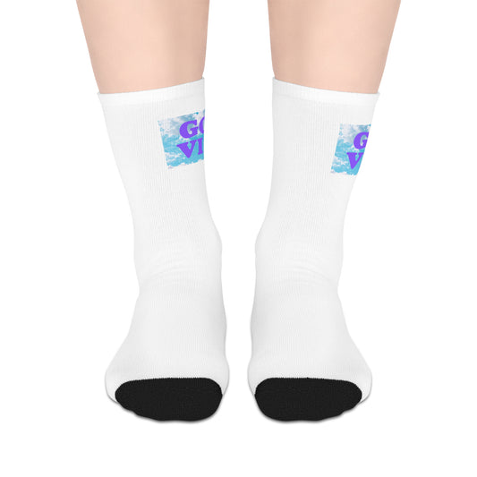 Vibrant Mid-length Socks with 'Good Vibes' Design, Fun Gift for Summer, Casual Wear, Sock Gift Set for Teens, Comfort Everyday Socks, [...]