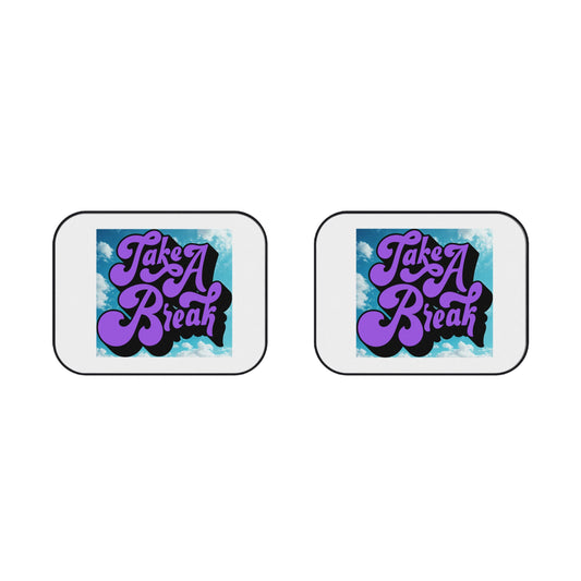 Playful Car Mats with 'Take A Break' Design - Fun Auto Accessory, Rear Floor Mats, Unique Gift for Road Trips, Home Decor, Car Accessories